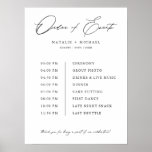 Simple Order Of Events Wedding Schedule Timeline Poster<br><div class="desc">Looking for a simple yet elegant way to display the order of events for your wedding day? Look no further than this Simple Order Of Events Wedding Schedule Timeline Poster! Featuring a minimalist design with modern calligraphy typography, this poster is the perfect addition to any wedding celebration. Easily customize the...</div>