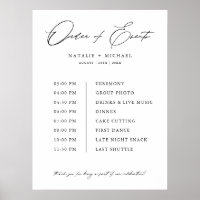Simple Order Of Events Wedding Schedule Timeline