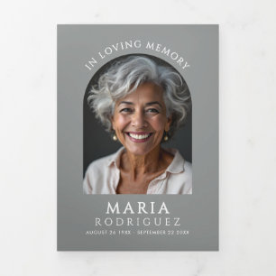 Simple Order Of Service 6-Photo Funeral/Memorial Tri-Fold Program