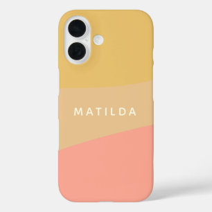 Simple Organic Shapes Sherbet Pastel Personalized iPhone 16 Case