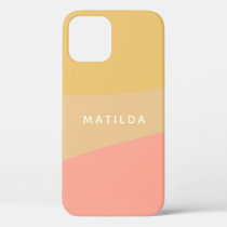 Simple Organic Shapes Sherbet Pastel Personalized iPhone 12 Case