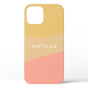 Simple Organic Shapes Sherbet Pastel Personalized iPhone 12 Case