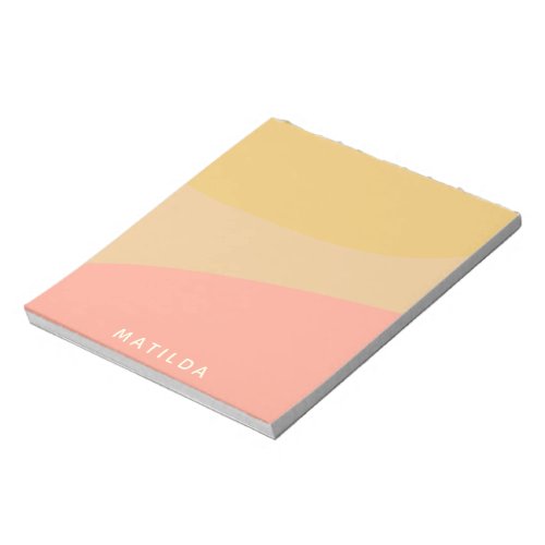 Simple Organic Shapes Sherbet Pastel Personalized Notepad