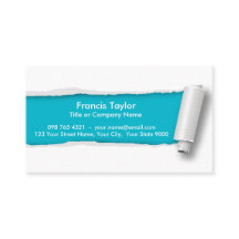 Simple, original turquoise ripped paper design...