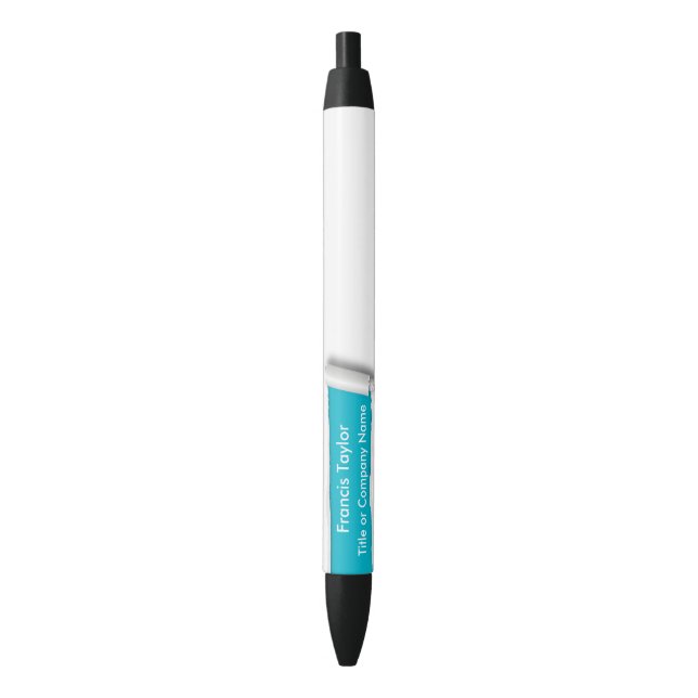 Simple, original turquoise ripped paper design... pen (Front Vertical)