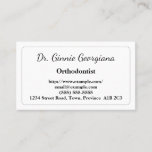 [ Thumbnail: Simple Orthodontist Business Card ]