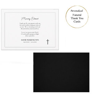 Simple Orthodox Christian Funeral Memorial Thank You Card