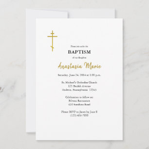 Simple Orthodox Christian with Icon Baptism  Invitation