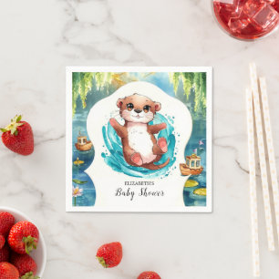 Simple Otter Baby Shower Napkins