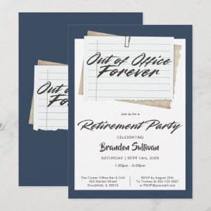 Simple Out of Office Forever Retirement Party Invitation