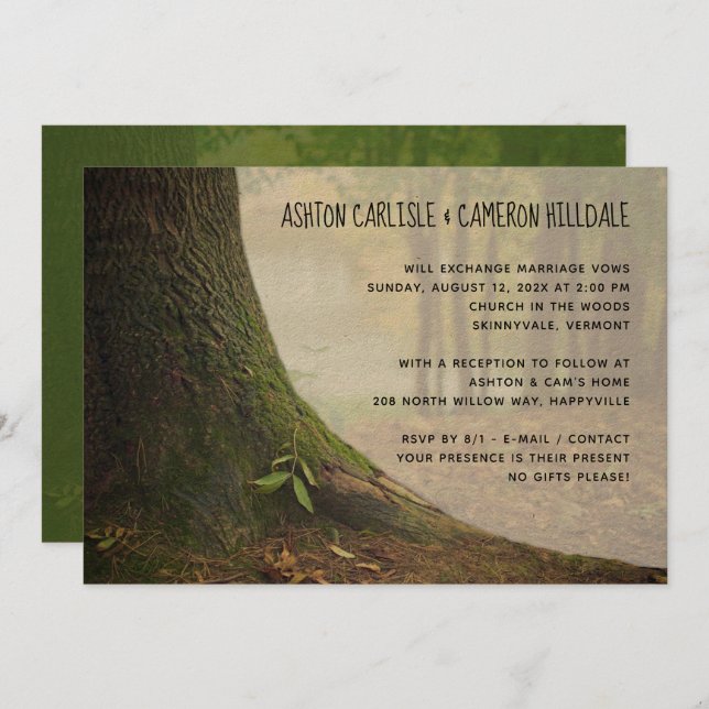 Simple Outdoor Marriage Anniversary Ceremony Invitation (Front/Back)