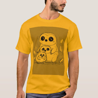 simple outline and shapes panda design T-Shirt