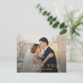 Simple Outline Wedding Thank You Postcard (Standing Front)