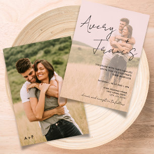 Simple Overlay Modern Photo Wedding Invitation