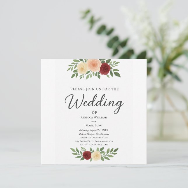 Simple Overlay Photo Wedding Invitation (Standing Front)