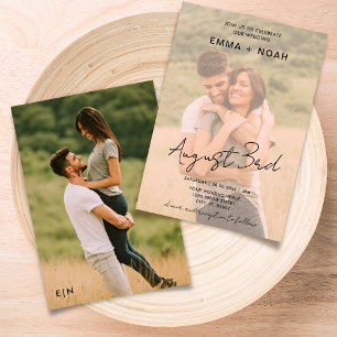 Simple Overlay Photo Wedding Invitation