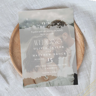 Simple Overlay  Photo Wedding Invitation