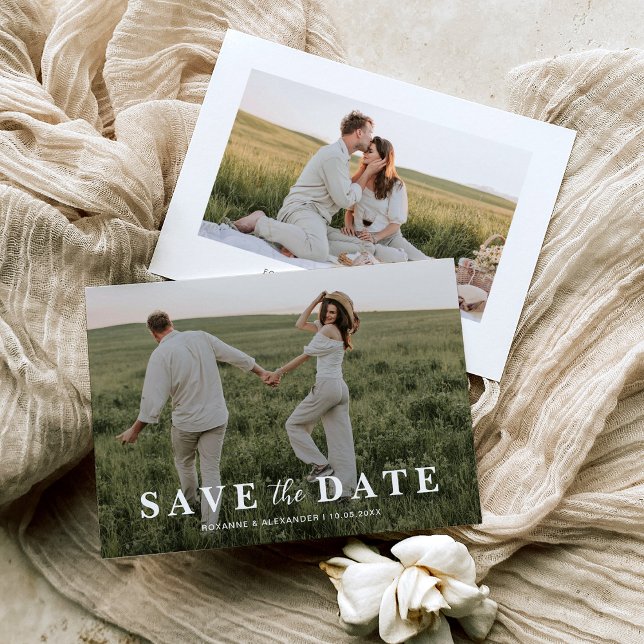 Simple Overlay Photo Wedding Save The Date Cards (Creator Uploaded)