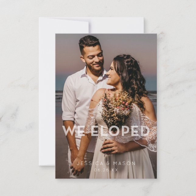 Simple Overlay We Eloped Announcement Invite (Front)