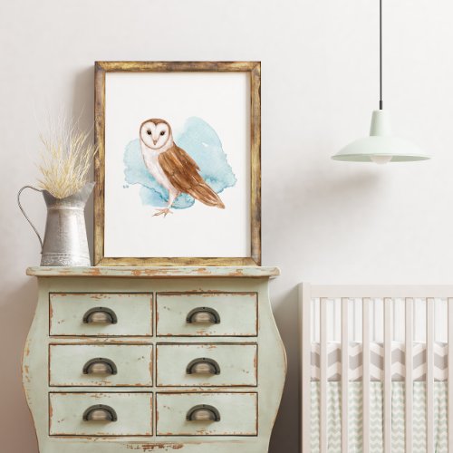 Simple Owl Woodland Theme Wild Animals Poster