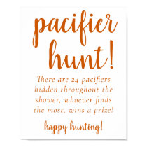 Simple Pacifier Hunt | Fall Orange Shower Game Poster