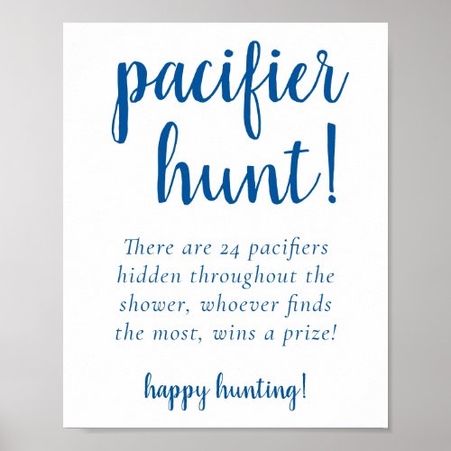 Simple Pacifier Hunt  French Blue Shower Game Poster