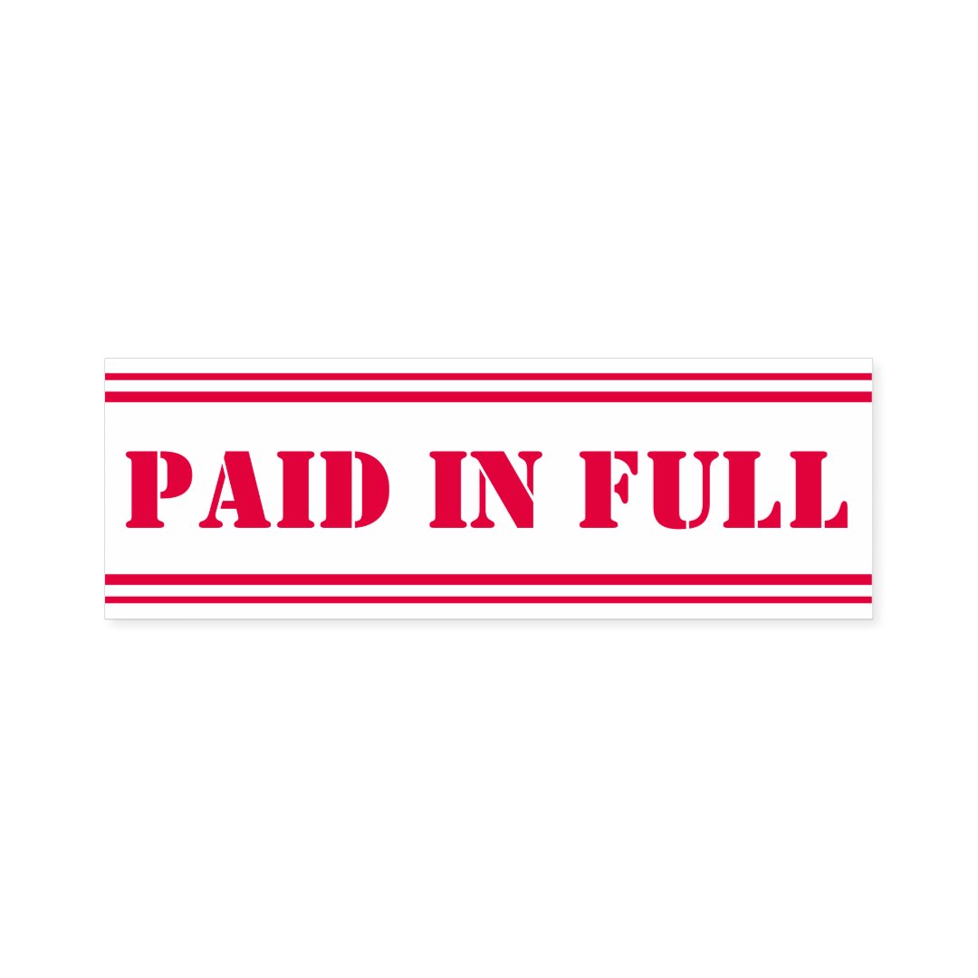 Simple Paid In Full Rubber Stamp Zazzle