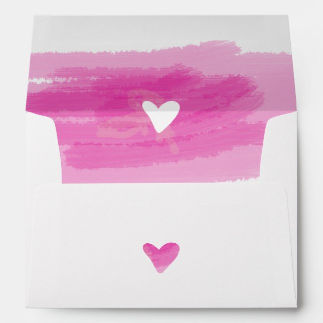Simple Paint Strokes Heart 5x7 Wedding Invitation  Envelope (Back (Bottom))