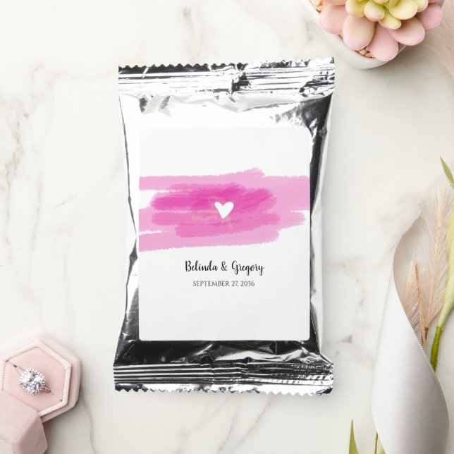 Simple Paint Strokes & Heart Wedding  Coffee Drink Mix (Wedding)