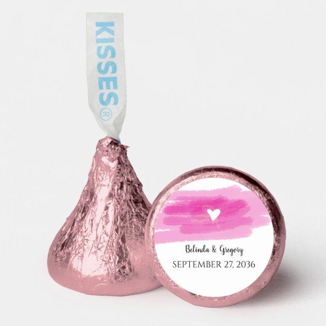 Simple Paint Strokes & Heart Wedding  Hershey®'s Kisses® (Front)