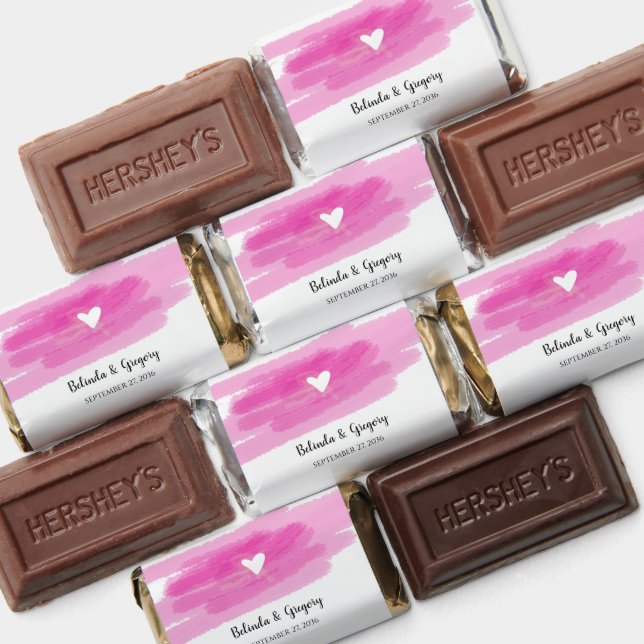 Simple Paint Strokes & Heart Wedding  Hershey's Miniatures (Assorted)