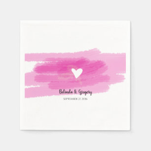 Simple Paint Strokes & Heart Wedding Napkins