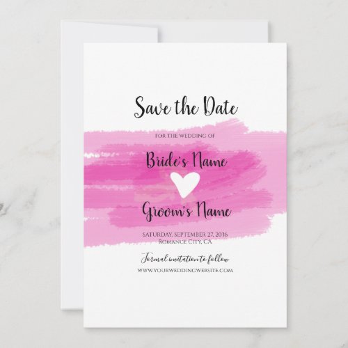 Simple Paint Strokes  Heart Wedding Save The Date