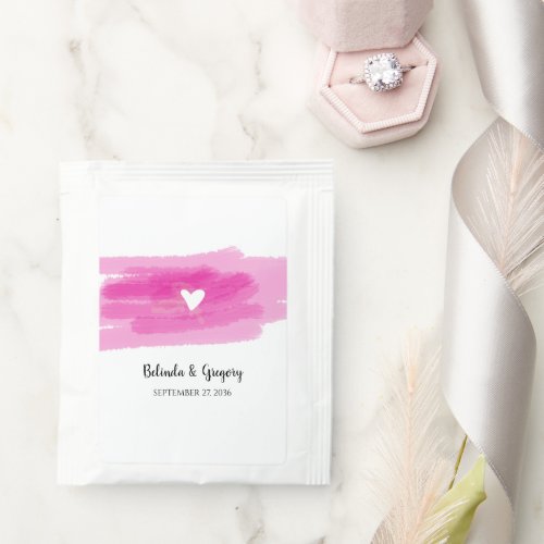 Simple Paint Strokes  Heart Wedding Tea Bag Drink Mix