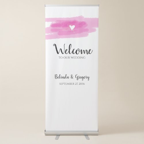 Simple Paint Strokes  Heart Wedding Welcome Sign