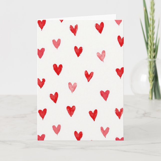 Simple Painted Hearts Card (Front)