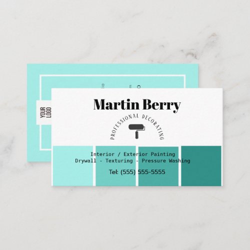 Simple Painter and decorator interior design small Business Card