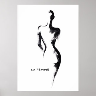 Simple painting gouache La Femme 01 poster