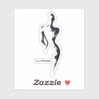 Simple painting gouache La Femme 01 poster Sticker