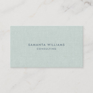 Simple Pale Blue-Green Natural Linen Texture Print Business Card