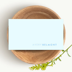 Simple Pale Blue Professional Modern Minimalist Business Card