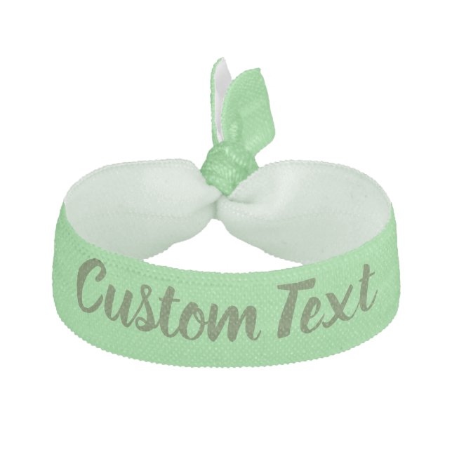 Simple Pale Green Dark Green Cursive Script  Elastic Hair Tie (Front)