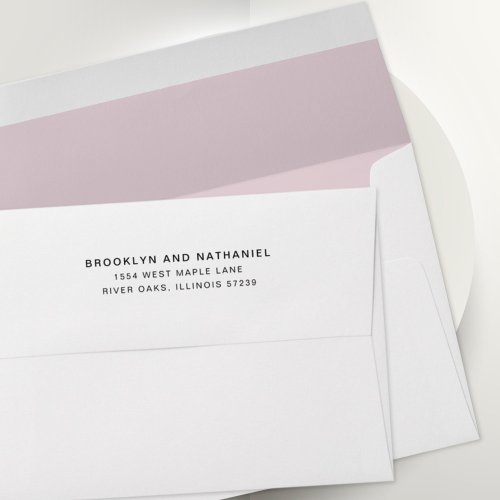 Simple Pale Lavender Return Address Lined Envelope