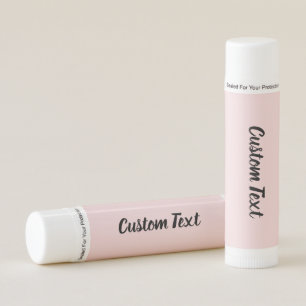 Simple Pale Pink and Black Cursive Script Text Lip Balm