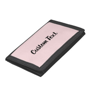 Simple Pale Pink and Black Script Cursive Text Trifold Wallet