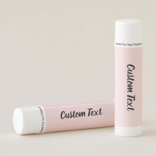 Simple Pale Pink and Black Script Text Template Lip Balm