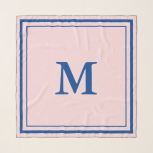 Simple Pale Pink and Blue Monogrammed Scarf