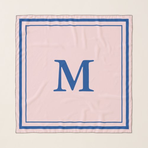 Simple Pale Pink and Blue Monogrammed Scarf