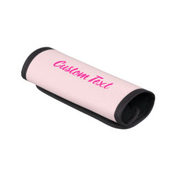 Simple Pale Pink &amp; Deep Pink Script Text Template Luggage Handle Wrap