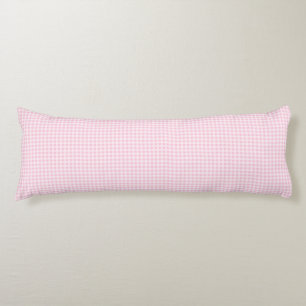 Simple Pale Pink Gingham Plaid Body Pillow